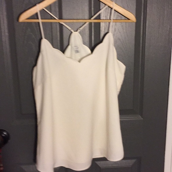 J. Crew Factory Tops - NWT JCrew Factory Scalloped cami top (cream/ivory)